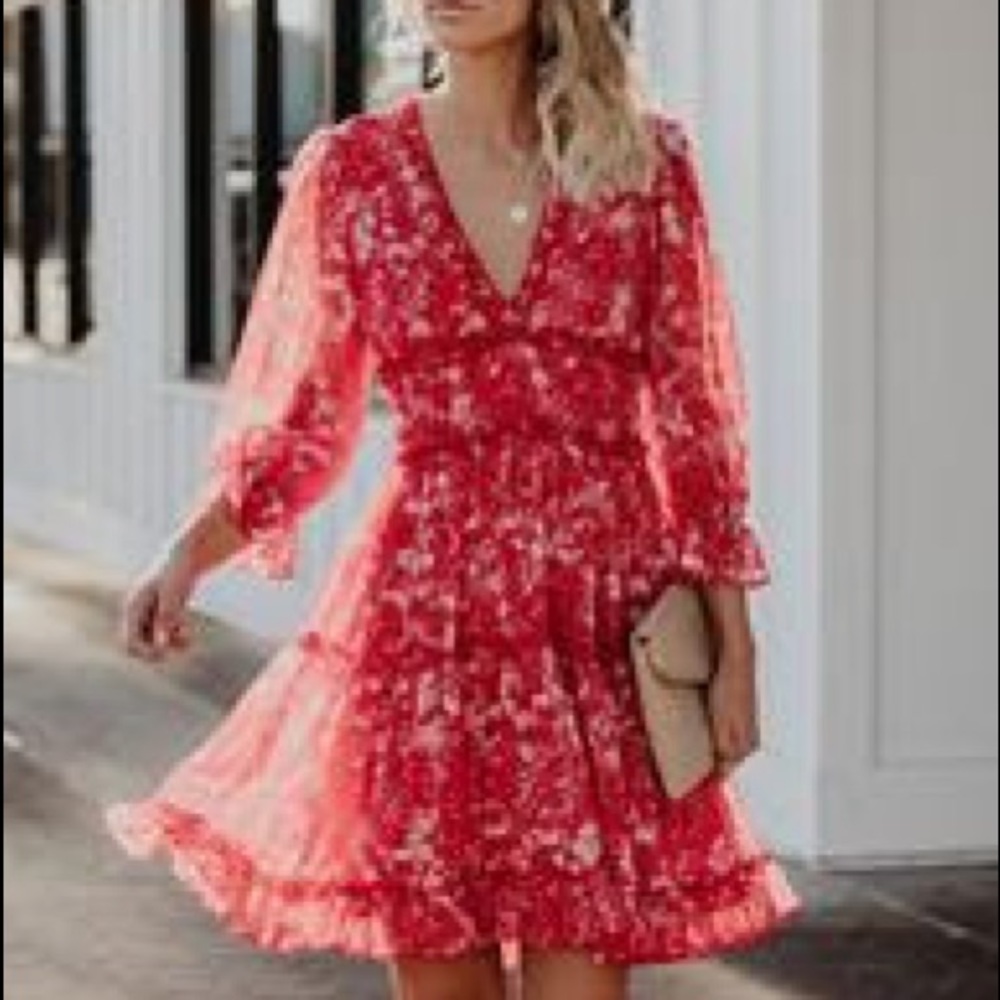 Vici Collections Confessions Printed Ruffle - Picture 4 of 4